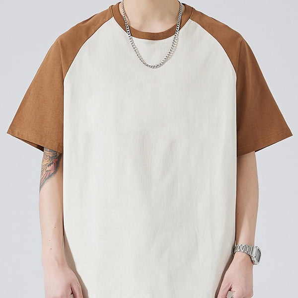 Camiseta Holgada de Algodón con Manga Raglán para Hombre
