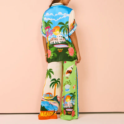 Traje Casual Dos Piezas con Estampado Suelto - Image 12