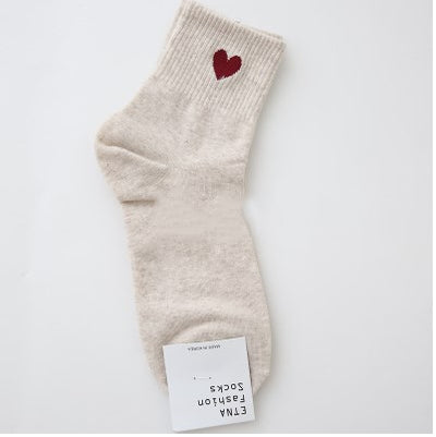 Calcetines de Algodón Puro Medianos con Diseño Liso Love - Image 5