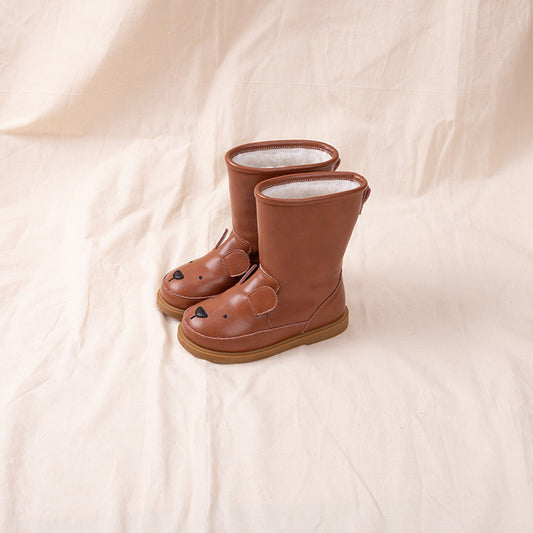Botas de Nieve para Niños con Diseño de Animales - Cuero Genuino