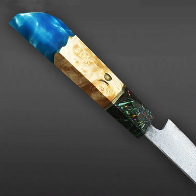 Cuchillo de Chef Damasco con Mango de Madera y Resina Shadow - Image 6
