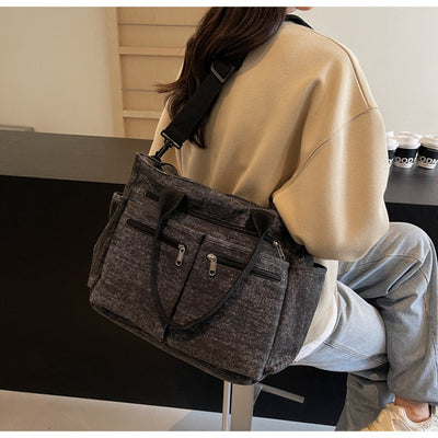 Bolso Tote de Mezclilla Retro Capacidad Extra para Mujer - Image 34