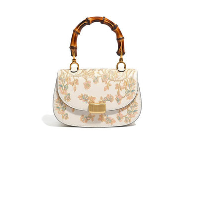 Bolso de Bambú para Dama con Detalles de Cuero Bordado - Image 4