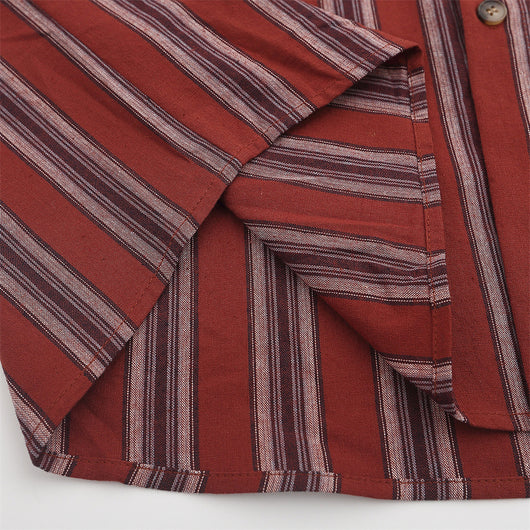 Camisa de Rayas Verticales Estilo Vintage Americano - Unisex Manga Larga - Image 4