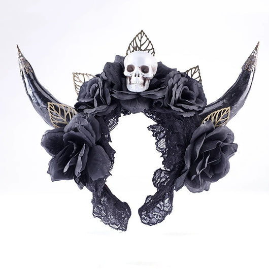 Diadema Gótica Retro con Cuernos - Accesorios para Fiesta de Halloween