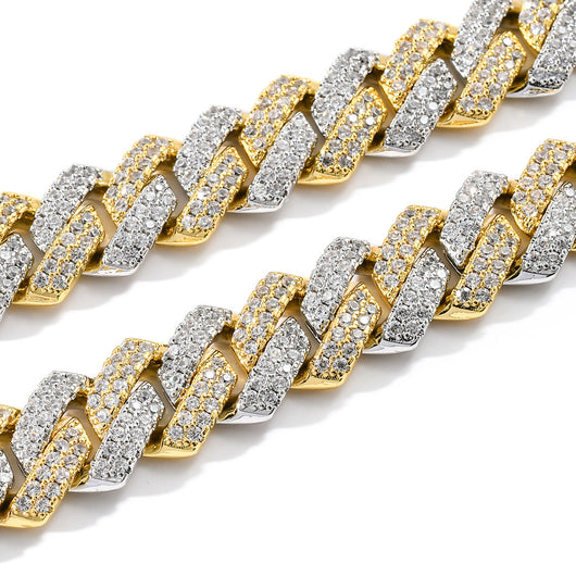 Cadena Cubana 14mm Chapada en Zirconia - Estilo Europeo y Americano - Image 3