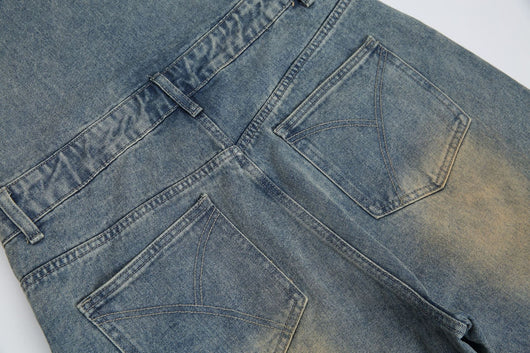 Pantalones Cargo Denim Vintage Lavado Retro Unisex - Image 19