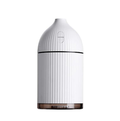 Pink ribbed aromatherapy diffuser and ultrasonic humidifier with a transparent brown base and control buttons. - Image 28