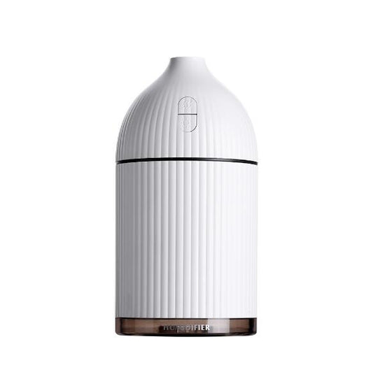 Pink ribbed aromatherapy diffuser and ultrasonic humidifier with a transparent brown base and control buttons. - Image 28