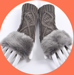 Guantes Mitón Cálidos de Pelo de Conejo para Mujer - Estilo Coreano Otoño Invierno - Image 3
