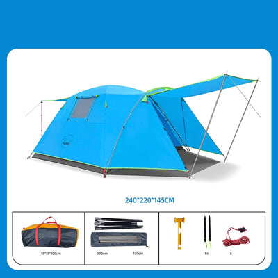 Tienda de Campaña 4 Personas Impermeable y Protección Solar - Camping Resistente - Image 3