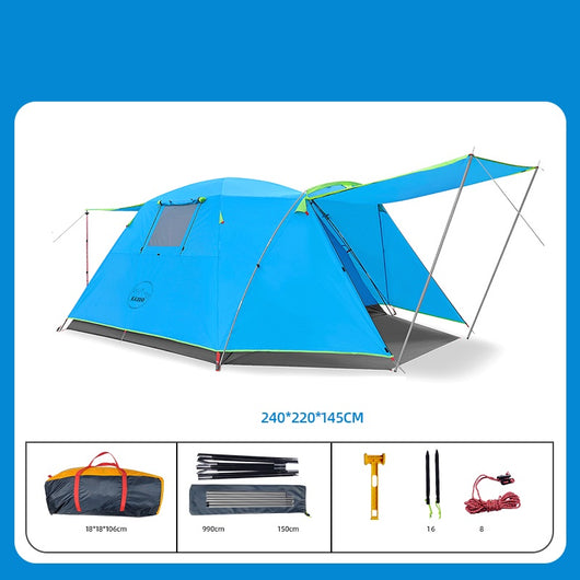 Tienda de Campaña 4 Personas Impermeable y Protección Solar - Camping Resistente - Image 3