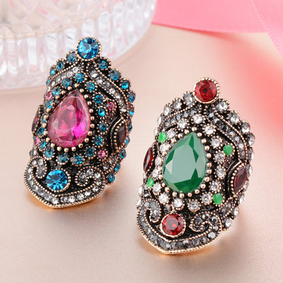 Anillo Vintage Diamante Azul Cristal - Image 4