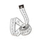 Cartoon tape measure alloy brooch XZ882