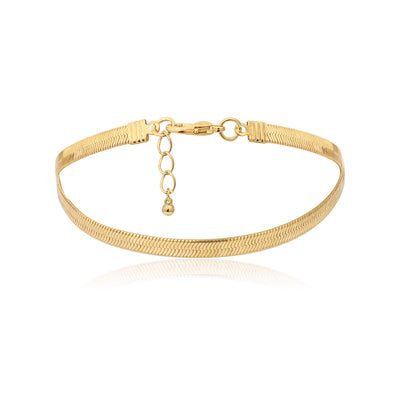 Pulsera Cadena Hueso de Serpiente - Diseño Minimalista Metal Texturizado - Image 2