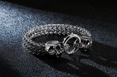 Pulsera de Acero Titanio Calavera Dominante - Image 26