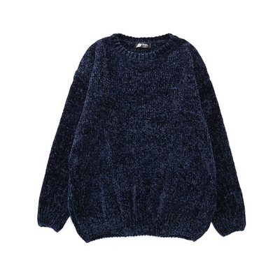 Suéter Chenilla Oversized con Capucha - Estilo Coreano para Otoño e Invierno - Image 9