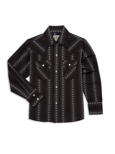 Camisa Occidental a Rayas de Manga Larga para Hombre - Image 9