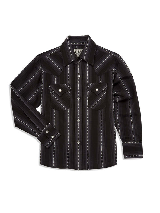 Camisa Occidental a Rayas de Manga Larga para Hombre - Image 9