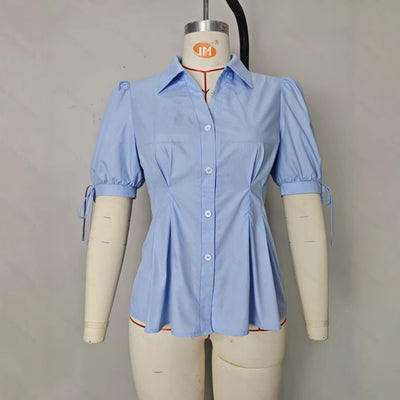 Blusa Ajustada para Mujer con Cintura Ceñida y Cordones - Image 3