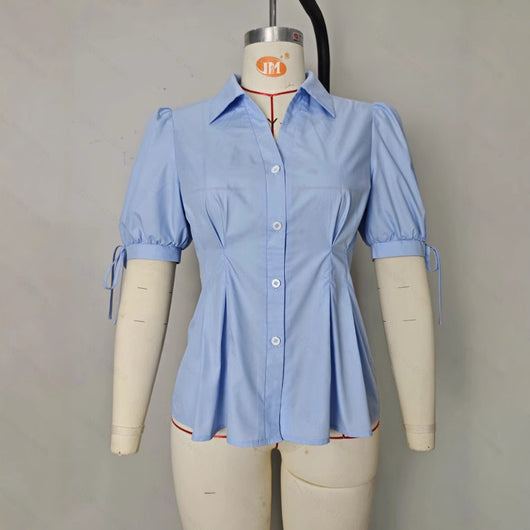 Blusa Ajustada para Mujer con Cintura Ceñida y Cordones - Image 3