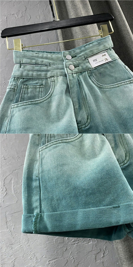 Shorts de Mezclilla Ancho Degradado para Mujer - Image 4