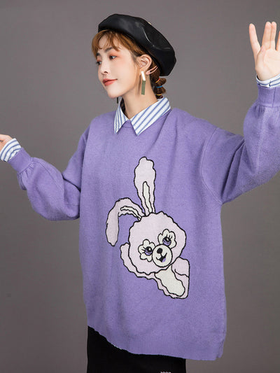 Suéter Jacquard con Estampado Cartoon para Mujer - Image 3