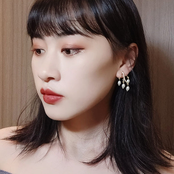 Aretes de Rama con Perlas Elegancia Natural