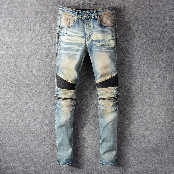 Jeans Slim Fit con Costuras en las Rodillas