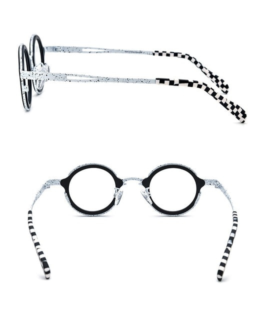 Armazón de Gafas Redondo en Titanio Ensamblado - Image 22