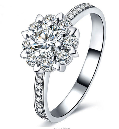 Anillo de Compromiso y Matrimonio en Oro 18K con Diamante y Circonita