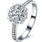 Anillo de Compromiso y Matrimonio en Oro 18K con Diamante y Circonita