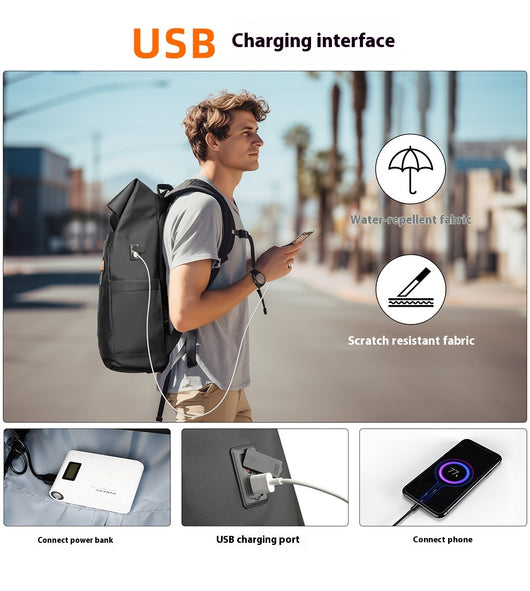 Mochila de Viaje con Cierre Lateral - Diseño Ergonómico para Commute y Aventuras - Image 8