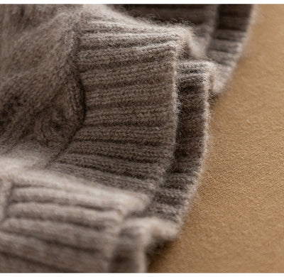 Capa Pullover de Cuello Redondo en Cachemira con Patrón Tridimensional Retorcido - Image 17