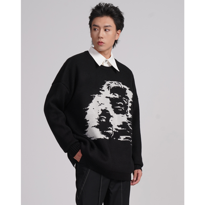 Suéter Pullover Oversized de Jacquard Grueso para Hombre - Image 7