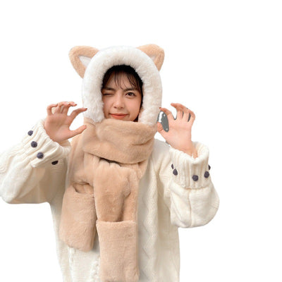 Conjunto Invernal 3 en 1: Gorro, Bufanda y Guantes con Orejas de Conejo Peludo - Image 13