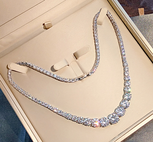 Collar de Plata 925 con Moissanita en Línea Completa para Mujer - Image 7