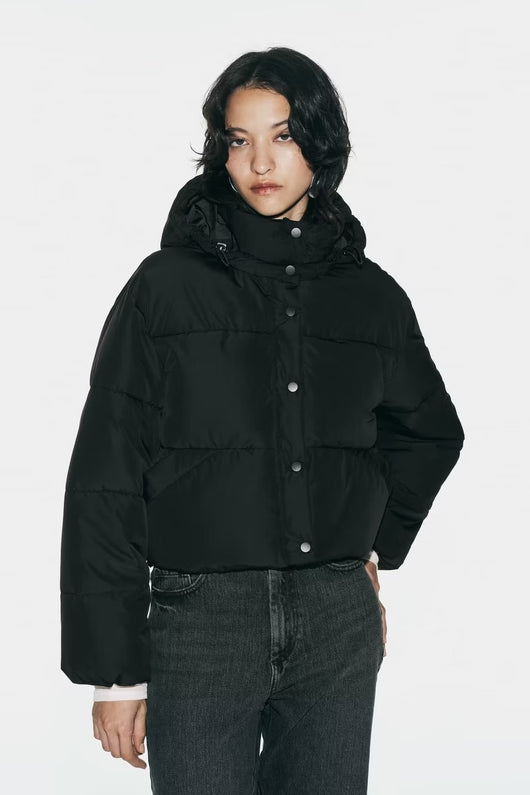 Chaqueta Acolchada Suelta con Cuello Parado - Algodón Premium - Image 9