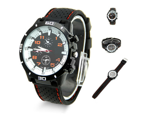 Reloj Deportivo para Hombre Diseño Racing con Correa de Silicona