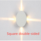 Modern Simple Square Round LED Aluminum Wall Light Warm Square 3 W