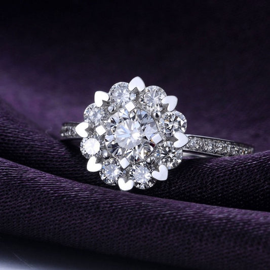 Anillo de Compromiso y Matrimonio en Oro 18K con Diamante y Circonita - Image 2