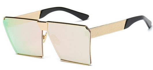 Silver-framed square polarized sunglasses with dark gray lenses and textured temples on a white background. - Image 8