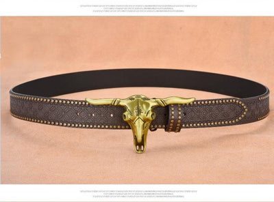 Cinturón de Cuero Genuino para Hombre con Remaches Grabados - Image 13