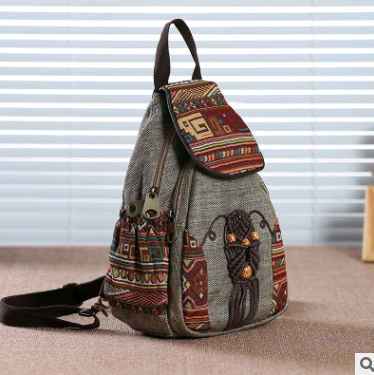Mochila de Lona Retro Estilo Chino - Bolso de Hombro Compacto para Viajes - Image 3
