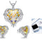 Colar com Pingente de Coração Amarelo Conjunto Com bo