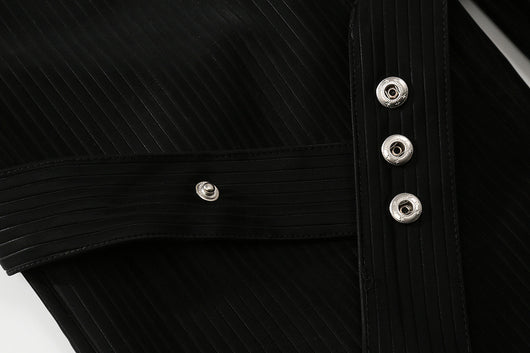 Pantalones Casuales Hip-Hop con Botones y Rayas Drapeados - Image 10