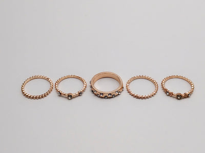 Set de 5 Anillos Apilables Estilo Bohemio en Tono Oro Rosa - Image 7
