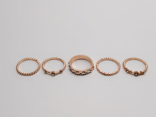 Set de 5 Anillos Apilables Estilo Bohemio en Tono Oro Rosa - Image 7