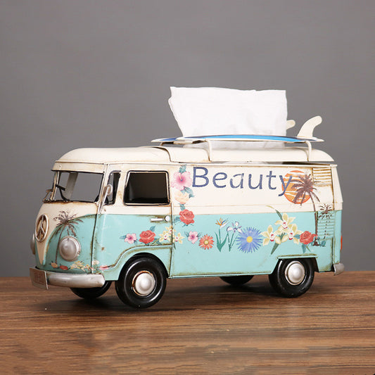 Organizador de Pañuelos Autobús Floral Retro - Decoración del Hogar