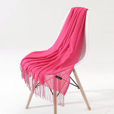 Bufanda Chal de Cachemira Otoño Invierno - Diseño Minimalista con Flecos - Image 7